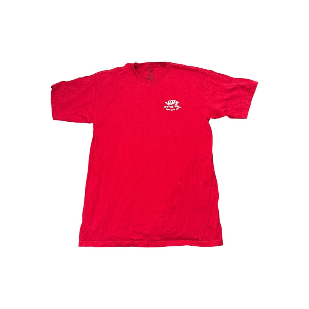 Vans Off The Wall Great Wall of China Graphic T-Shirt Red Size Men Large